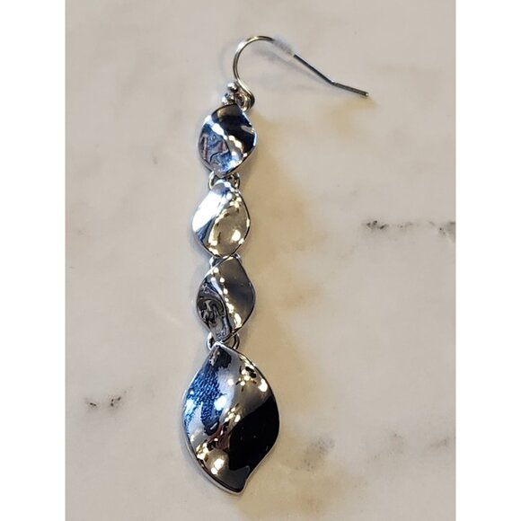 Napier Silver-Tone Sculptural Drop Earrings For Women - Picture 4 of 5